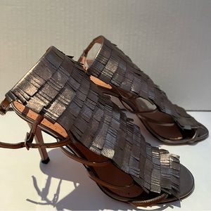 ALEXANDRA NEEL Open-toe silver heels! FINAL SALE